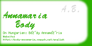 annamaria body business card